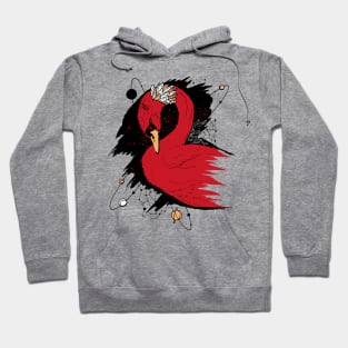 Red and Cream Swan Among The Stars Hoodie